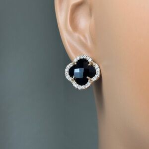 Elegant Black and Gold Stud Earrings